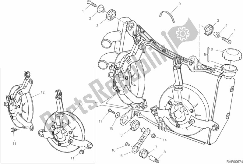 Todas las partes para Enfriador De Agua de Ducati Hypermotard 950 SP 2020
